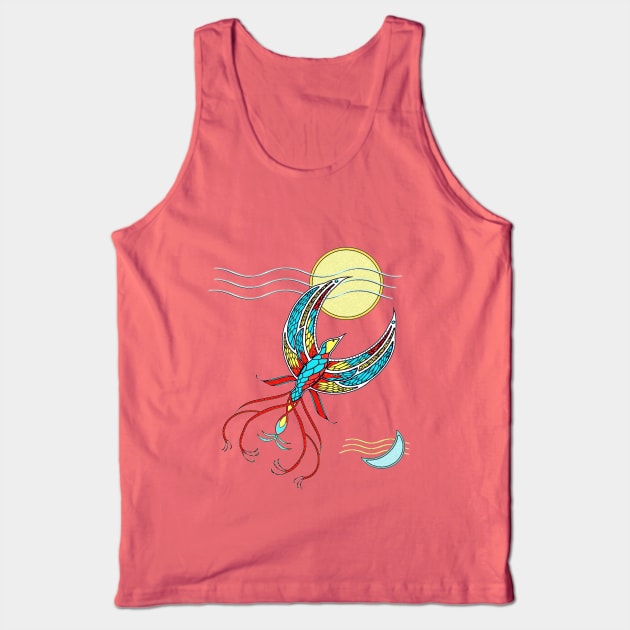 Firebird with Sun and Moon Tank Top by DISmithArt